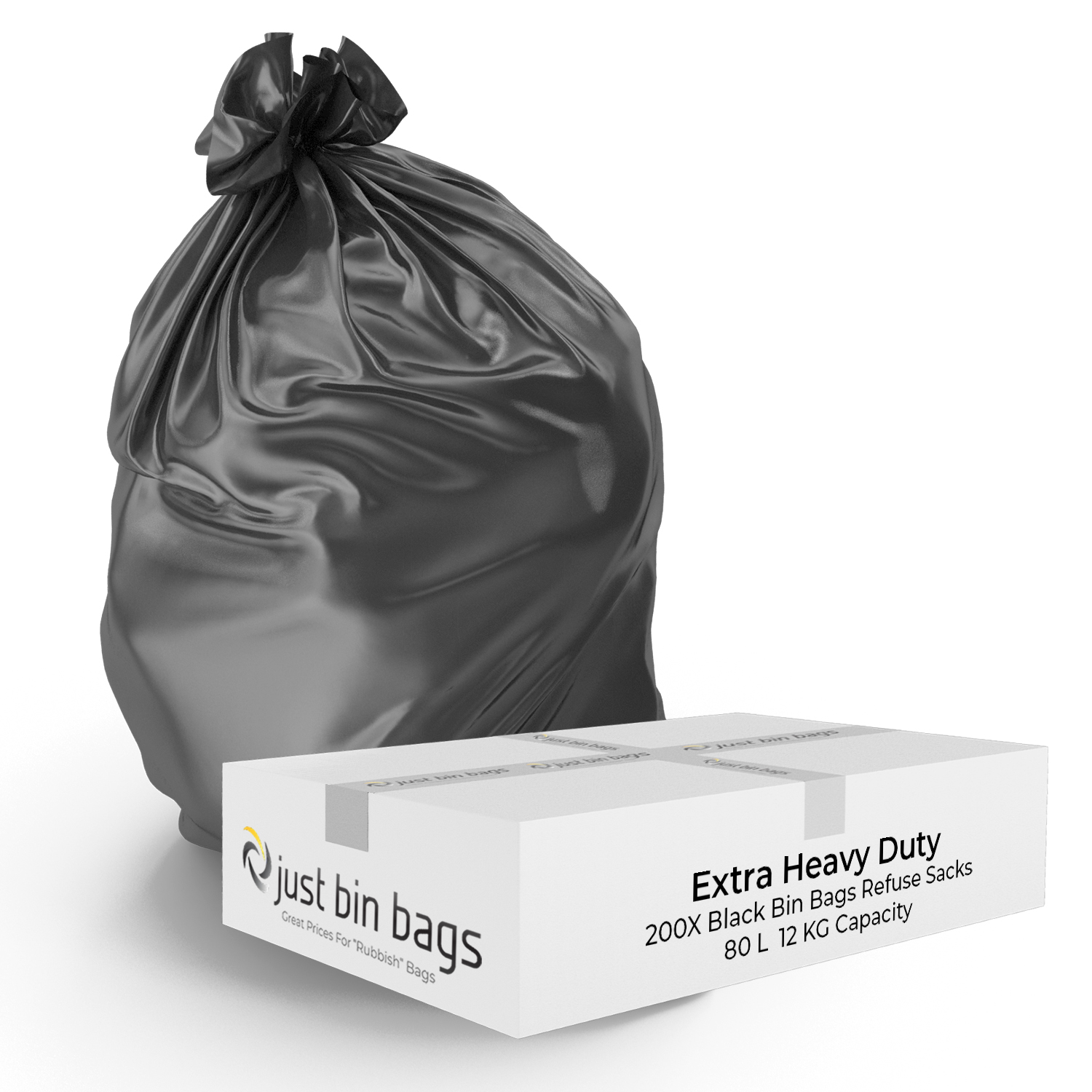 50 Clear Bin Bag Liners 80 Gauge Rubbish Refuse Sacks 20Kg Capacity 18"x29"x38" 