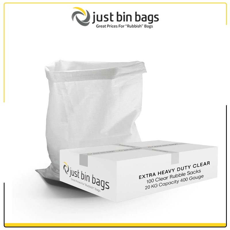 ioioi Clear Rubble Sacks - Extra Heavy Duty - 20Kg 100 per Box - Image 1