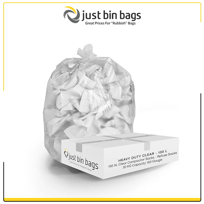 j Clear Compactor Sacks 160 gauge - SPRUCE - Extra Heavy Duty, 40 Micron - Image 1