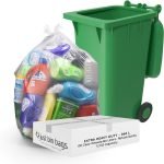 360L Clear Wheelie Bin Liners - Case Of 100 - 120 Gauge