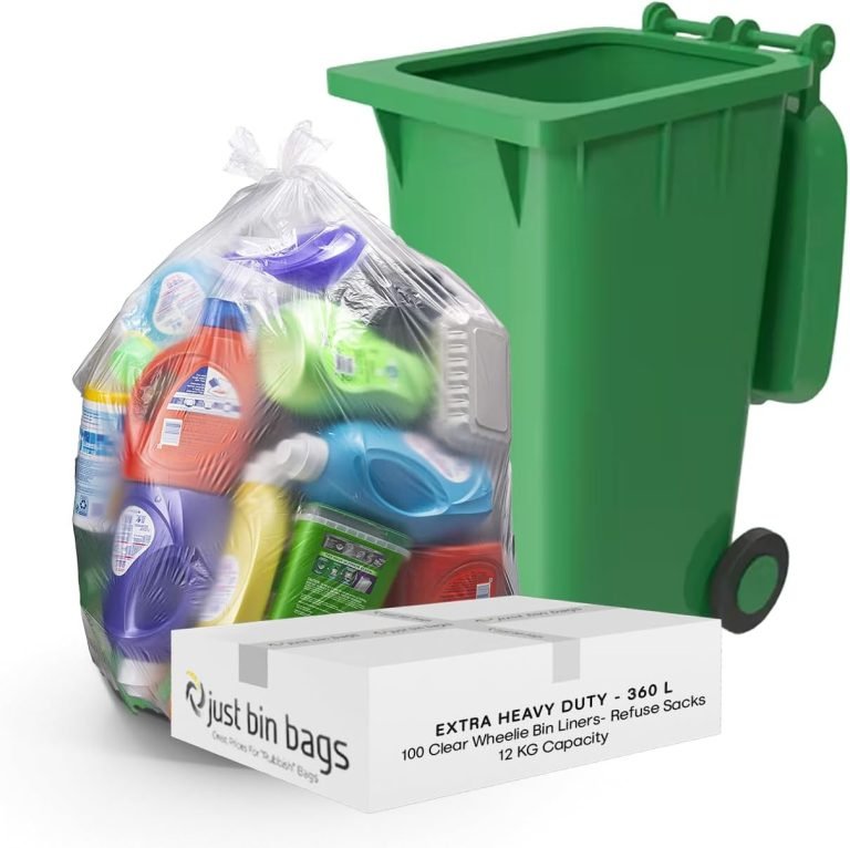 360L Clear Wheelie Bin Liners - Case Of 100 - 120 Gauge - Image 1