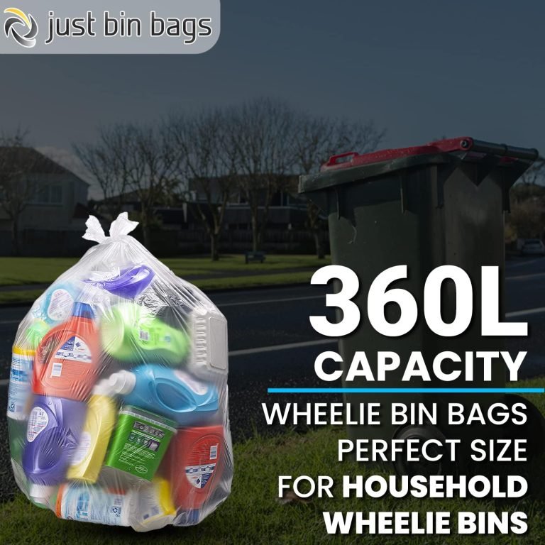 360L Clear Wheelie Bin Liners - Case Of 100 - 120 Gauge - Image 5