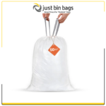 50L bin liners with drawstring | Medium Duty | white - 20 per roll x 50 Rolls