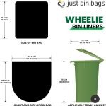 360L Black Wheelie Bin Liners - Case Of 100 - 120 Gauge - Image 2