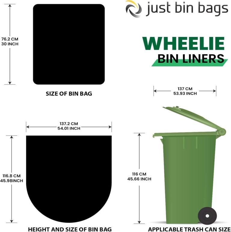 360L Black Wheelie Bin Liners - Case Of 100 - 120 Gauge - Image 2