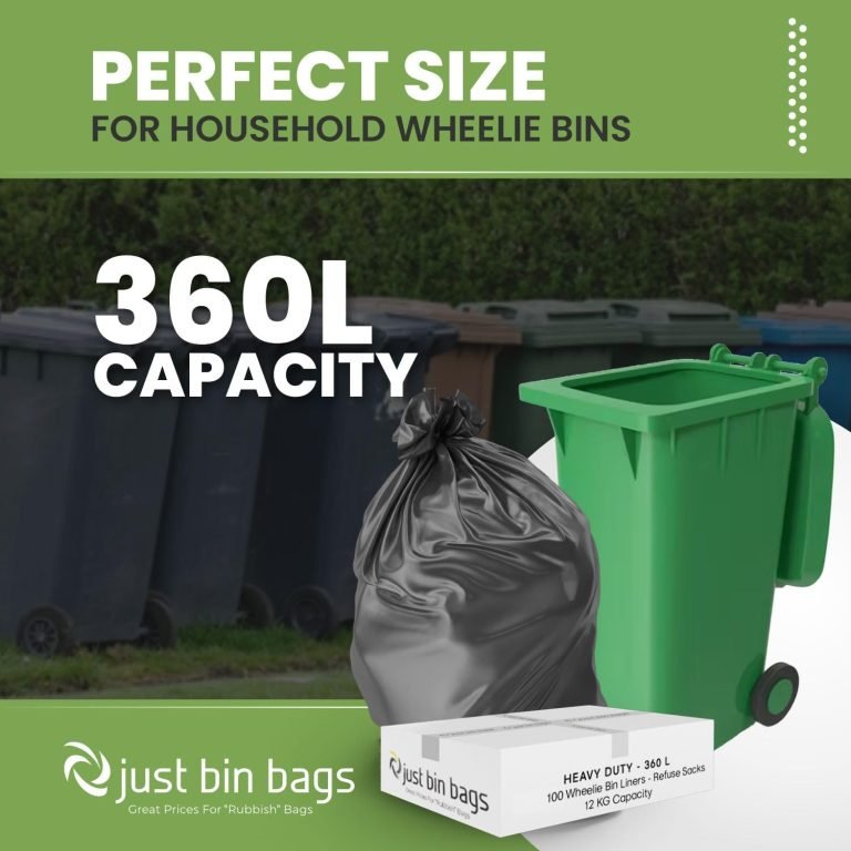 360L Black Wheelie Bin Liners - Case Of 100 - 120 Gauge - Image 3