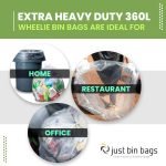 360L Black Wheelie Bin Liners - Case Of 100 - 120 Gauge - Image 4